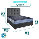 Ver imagem 3 de Cama Box + Colchão Queen Molas Ensacadas Petrus Paropas + Cabeceira Estofada