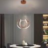 Lustre Pendente Led Moderno Design Atual Luxo 50W luz Iluminaçao Quarto Casa Lasa Restaurante Multiu - 4