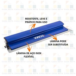 Desempenadeira Berox Massa Corrida Aço Inox Nivel Pro 60 Cm - 2