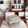 Kit 02 Puff para Sala e Quarto Madeira Decorativo Opala Suede Bege - 2