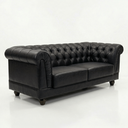Ver imagem 1 de Sofá Chesterfield 2 Lugares 190cm Courino Premium Retrô Luxo Capitóné Sala Estar Recepção Escritório