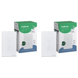 Kit 2 Interruptores Smart Inteligente Touch Wi-fi 2 Teclas Ews 1002 Intelbras - 1