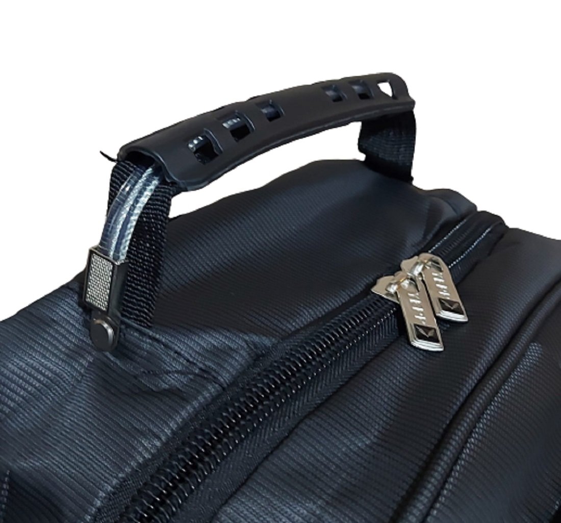 Mochila Executiva Notebook Laptop com Alça Reforçada em Aço - Preto - 3