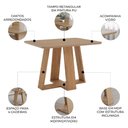Ver imagem 3 de Mesa de Jantar 4 Lugares 120cm com Vidro Lince Nature H02 - Mpozenato