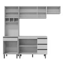 Ver imagem 3 de Cozinha Modulada Andréia 5 Peças 240cm Amêndoa/preto - Ajl Móveis