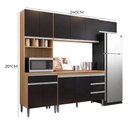 Ver imagem 4 de Cozinha Modulada Andréia 5 Peças 240cm Amêndoa/preto - Ajl Móveis
