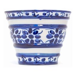 Kit Cachepot Decorativo Porcelana Azul E Branca Pintado Mão - 3