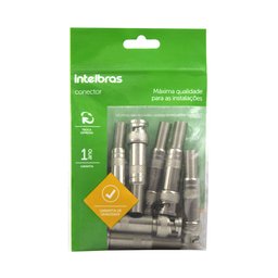 Kit 10 Conectores Intelbras Conex 1000 Bnc Macho Com Mola e Parafuso Para Camera De Segurança - 9