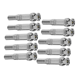 Kit 10 Conectores Intelbras Conex 1000 Bnc Macho Com Mola e Parafuso Para Camera De Segurança - 1