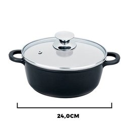 Panela antiaderente Cook Max Series cerâmica 24 Caçarola Clink Preta - 2