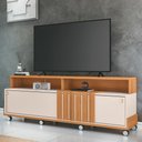 Ver imagem 1 de Rack Bancada Graci Cinamomo/off White para Tv até 70” - Hb Móveis