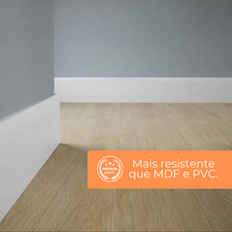 Kit 10 Barras de Rodapé de Poliestireno 7cm de Altura Liso Branco (7x1x240cm) - Formix 3d - 4