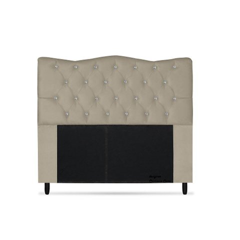 Cabeceira Dunas Casal 140cm com Strass Suede: Bege