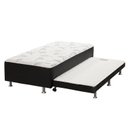 Ver imagem 1 de Cama Box c/Auxiliar Conjugado Solteiro: Colchão Ortopédico Courano Nero Black (88x188) Ortobom