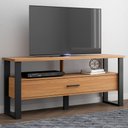 Ver imagem 2 de Rack para Sala de Estar Tv 55 Pol 1 Gaveta York D03 Freijó Preto Fosco - Lyam Decor