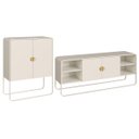 Ver imagem 1 de Conjunto Sala de Estar Buffet e Rack Estilo Orgânico Off White