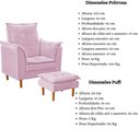 Ver imagem 2 de Poltrona de Amamentação Quarto de Bebê com Puff Melina Suede Cor:rosê