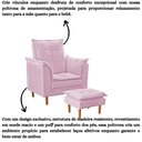 Ver imagem 3 de Poltrona de Amamentação Quarto de Bebê com Puff Melina Suede Cor:rosê