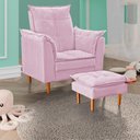 Ver imagem 6 de Poltrona de Amamentação Quarto de Bebê com Puff Melina Suede Cor:rosê