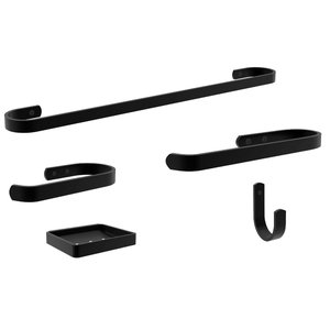 Kit Acessórios de Banheiro 5 Peças - Preto