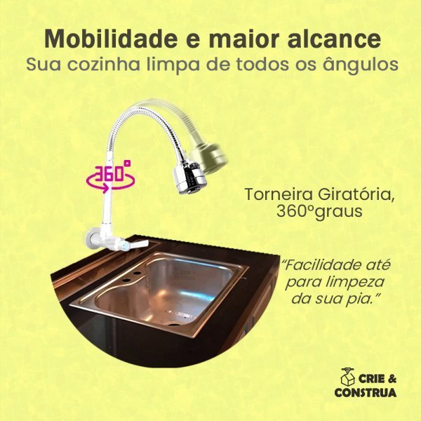 Kit Torneira Gourmet para Cozinha Instalação Completa Economica + Brinde Luxo - 8