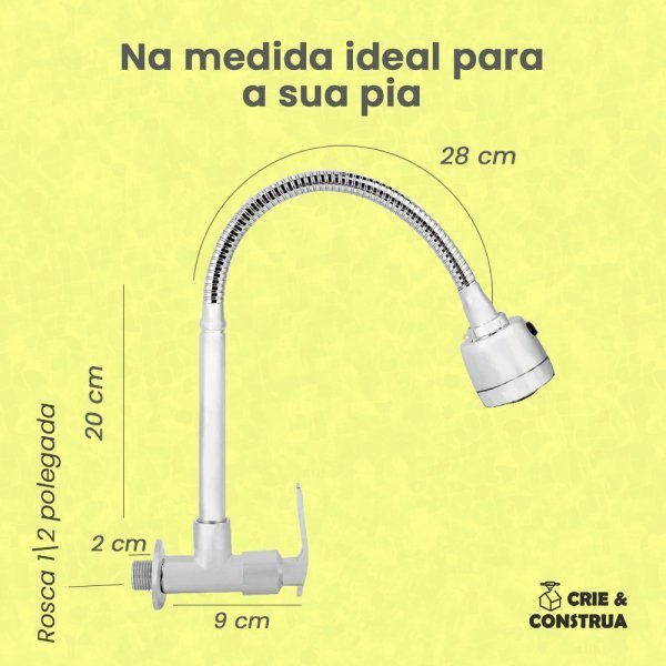Kit Torneira Gourmet para Cozinha Instalação Completa Economica + Brinde Luxo - 10