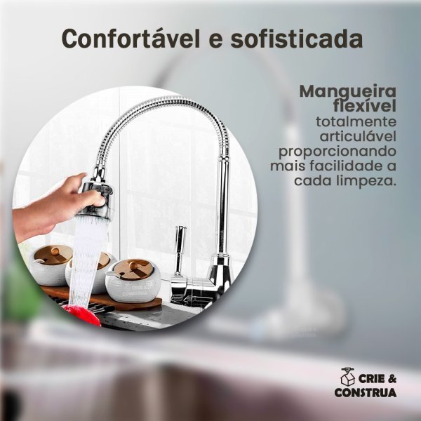 Kit Torneira Gourmet para Cozinha Instalação Completa Economica + Brinde Luxo - 5