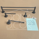 Ver imagem 6 de Kit Acessorios Banheiro Preto Fosco Aço Inox 4 Peças Papeleira Cabide Toalheiro Duplo Porta Toalha
