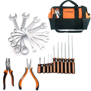 Kit Ferramentas 21 Peças Bolsa Chave Combinada Fenda Philips Alicates - Starfer