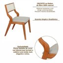 Ver mais imagens de Kit 6 Cadeiras de Jantar Luna Madeira Maciça com Rattan Natural e Braços Curvos Espresso Móveis