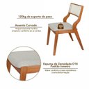 Ver imagem 7 de Kit 6 Cadeiras de Jantar Luna Madeira Maciça com Rattan Natural e Braços Curvos Espresso Móveis