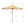 Guarda Sol Ombrelone Sombreiro Piscina 100% Madeira 2,40 m:Creme - 3