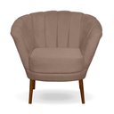 Ver imagem 1 de Poltrona Cadeira Pétala Flor Decorativa Suede Cappuccino
