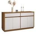 Ver imagem 1 de Aparador Buffet para Sala de Jantar 1,50M com 4 Portas e 2 Gavetas Ana Ype Off White New Ceval