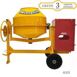 (FORA DE LINHA) - BETONEIRA MENEGOTTI RENTAL 400 LITROS MOTOR DIESEL TOYAMA 5CV 4 TEMPOS COM RODAS M - 1