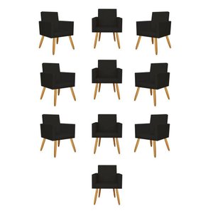 Kit 10 Poltronas Nina Courino - Courino Preta