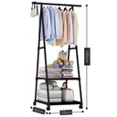 Ver imagem 4 de Arara de Roupas Closet Multifuncional Prateleira com Rodas