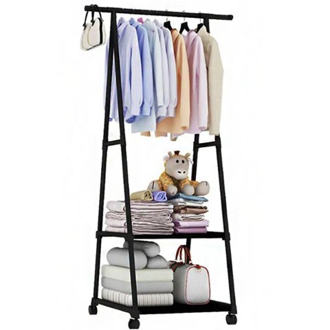 Arara de Roupas Closet Multifuncional Prateleira com Rodas