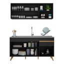 Ver imagem 6 de Armário de Cozinha Compacta 150cm Veneza Multimóveis V2079 Preto/dourado