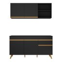 Ver imagem 7 de Armário de Cozinha Compacta 150cm Veneza Multimóveis V2079 Preto/dourado