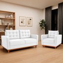 Ver imagem 1 de Kit Sofá 2 Lugares e 1 Poltrona Luxo Moderno Sala de Estar Bouclé Samuel