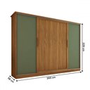 Ver imagem 5 de Guarda-roupa de Casal Orlando 4 Portas de Correr 4 Gavetas Carvalho/verde - Panorama Móveis