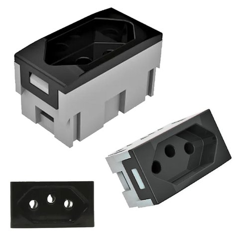 Modulo Tomada 2p+t 20a 250v Preto Qm50037-2 Qtmov