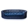 Cama Pet Cachorro Porte Grande Até 25kg 100x65Cm Fibra Sintética Hive Veludo Azul - BedFurPets - 1