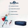 Cama Pet Cachorro Porte Grande Até 25kg 100x65Cm Fibra Sintética Hive Veludo Azul - BedFurPets - 3