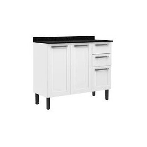 Balcão de Cozinha de Aço Florença Branco Itatiaia