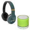 Kit Caixa Som Bluetooth + Headphone sem Fio Hp-43 Verde - 1