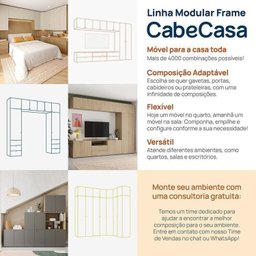Estante 3 Módulos 10 Portas 3 Kit Prateleiras 3 Gavetas Frame Cabecasa MadeiraMadeira   - 2