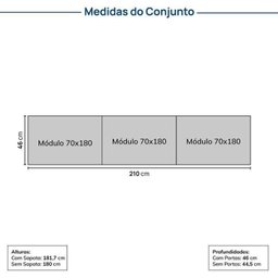 Estante 3 Módulos 10 Portas 3 Kit Prateleiras 3 Gavetas Frame Cabecasa MadeiraMadeira   - 4