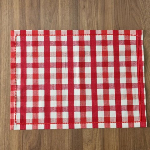Kit Lugar Americano Xadrez Vermelho Retangular 02 Peças